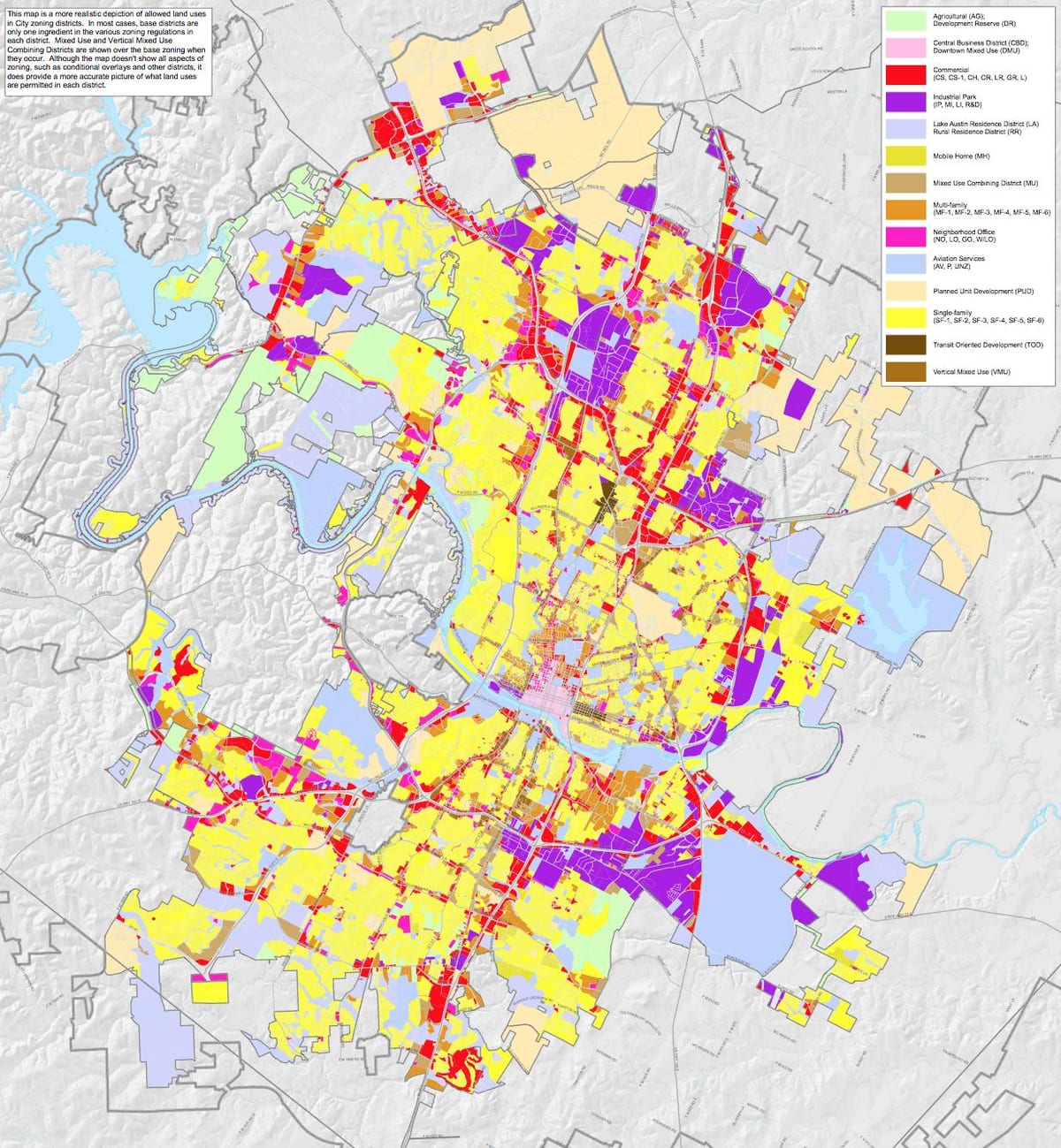 Austin के शहर zoning नक्शा