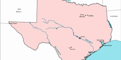 टेक्सास नक्शा Austin