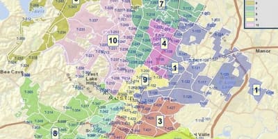 ऑस्टिन Tx zoning नक्शा